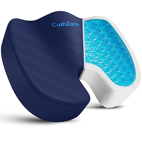 Office Chair Seat Cushion, Cooling Gel Enhanced Memory Foam Cushion for Long Sitting - Back, Sciatica, Coccyx, Tailbone Pain Relief Pillow - for Office, Gaming, Car, Wheelchair - Blue, X-Large - color: Blue, size: X-Large
