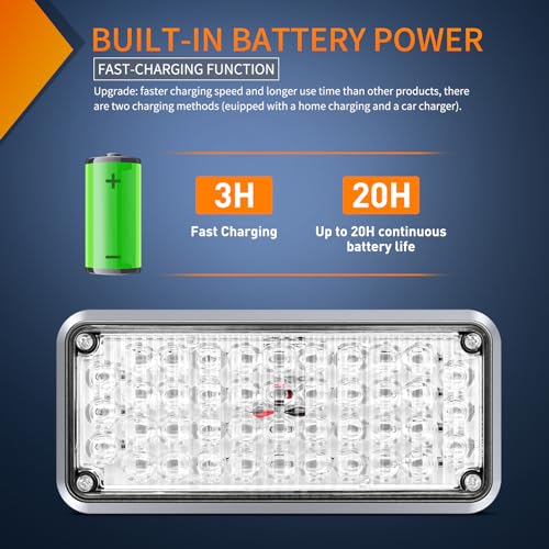 Nilight 2PCS 42LED Red Blue Magnetic Strobe Lights Portable Warning Hazard Light Surface Mount Waterproof 5 Patterns for 12V 24V Cars Trucks Van Off Road Vehicles ATV - color: 42LED Red Blue