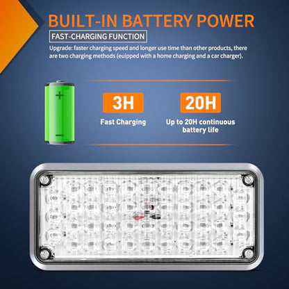 Nilight 2PCS 42LED Red Blue Magnetic Strobe Lights Portable Warning Hazard Light Surface Mount Waterproof 5 Patterns for 12V 24V Cars Trucks Van Off Road Vehicles ATV - color: 42LED Red Blue