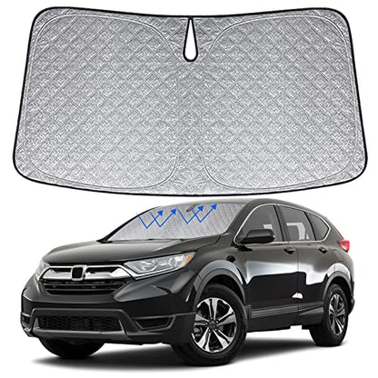 6 Layers Front Windshield Sun Shade Custom Fit for 2017-2022 Honda CR-V/LX/EX/EX-L/EX-L Navi, Foldable Car Sunshade with Storage Bag, Heat Reflective & UV Protection - size: 2017-2023 Honda CR-V