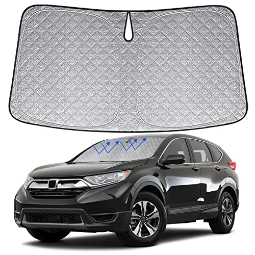 6 Layers Front Windshield Sun Shade Custom Fit for 2017-2022 Honda CR-V/LX/EX/EX-L/EX-L Navi, Foldable Car Sunshade with Storage Bag, Heat Reflective & UV Protection - size: 2017-2023 Honda CR-V