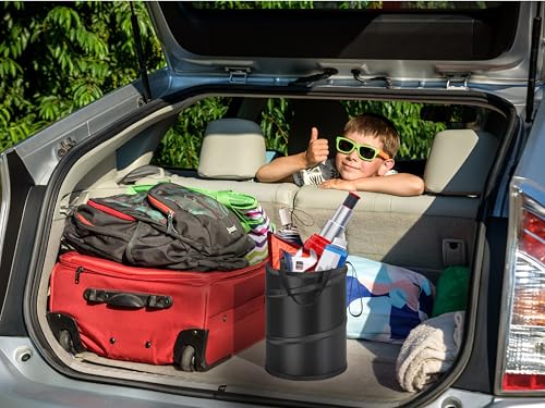 Ginsco 2Packs 4 Gallons New Leakproof Car Trash Can, Large Trash Can Pop-up Collapsible Hanging Car Trash Bin, Waterproof PEVA Liner Open-Top Garbage Can for Home Office Camping - size: 4 Gallons