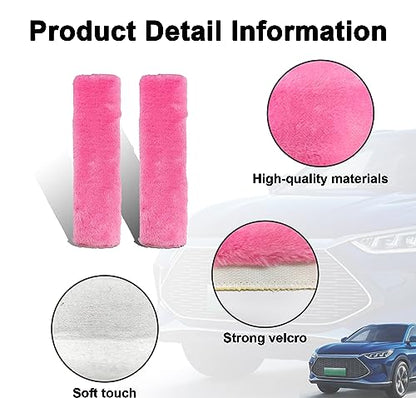 Ziciner 2 Packs Car Seatbelt Covers Shoulder Pad, Universal Soft Faux Sheepskin Shoulder Cover for Comfortable Driving, Fluffy Seat Belt Protector Help to Protect Your Neck and Shoulder (Pink) - color: Pink