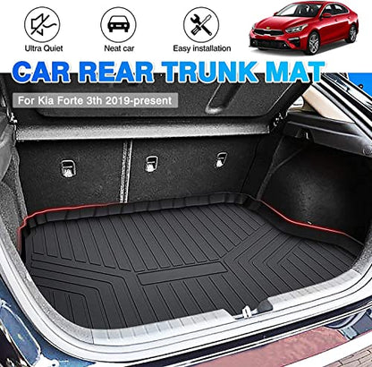 Cartist Cargo Liner Custom Fit for Kia Forte 2019-2024 Accessories All Weather Trunk Mat for Forte Cargo Mat Heavy Duty TPE Anti-Slip High Side - size: 5)Kia Forte【2019-2024】