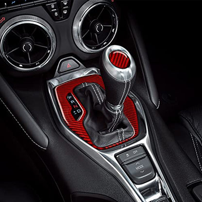 Car Sticker Carbon Fiber Decal Interior Trim Cover for Chevrolet Camaro ZL1 2016 2017 2018 2019 2020 2021 2022 2023 Accessories （Gear Shift Panel） - color: Gear Shift Panel