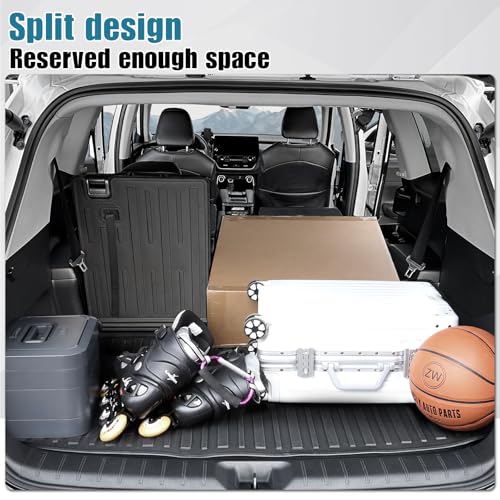 Floor Mats Cargo Mat with Backrest Mat for 2024 2025 2026 Toyota Grand Highlander 7 Seat Car Mat Accessories, All Weather TPE Cargo Liner Trunk Mat (Grand Highlander-Full Set) - size: Grand Highlander-Floor Mats Set