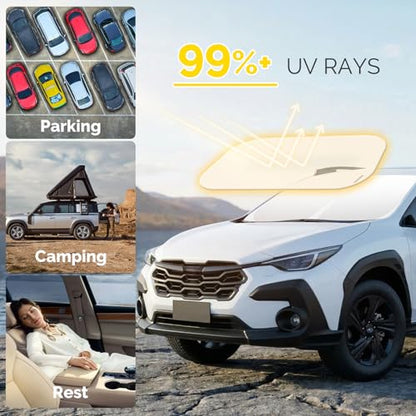 Car Windshield Sun Shade Compatible with 2018 2019 2020 2021 2022 2023 2024 2025 2026 Subaru Crosstrek 2.0i Premium Limited Wagon Accessories Foldable Sunshade Custom Windshield Sun Visor - size: For 2018-2026 Subaru Crosstrek