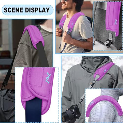 ZINZ 2-Pack Universal Shoulder Pad with Ultra Thick Cushion for Bag Luggage Bag Crossbody, Plus Long & Anti-Slip & Breathable,Purple - color: Purple