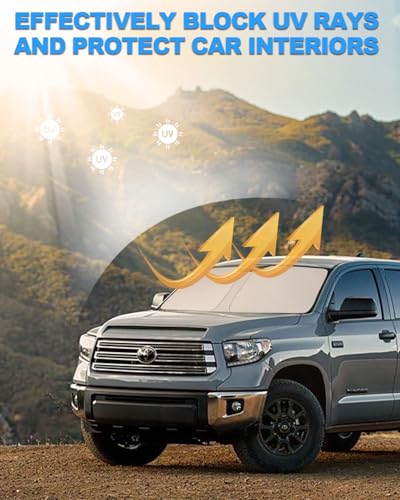 2026 Upgrade Front Windshield Sunshade fit for Toyota Tundra 2007-2021 Reflector Foldable Car Shade Automotive Windshield Sunshades for Toyota Tundra Windshield Sun Shade |Keeps Your Vehicle Cool| - size: Fit for Toyota Tundra 2007-2021