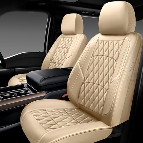 NS YOLO Leather Car Seat Covers,Universal Fit for Most Cars,SUVs and Sedans,Waterproof Luxury Leatherette Cushions, 2 Seats Protectors (Beige, Front Pair-2 Seats(Driver and Passenger)) - color: Beige, size: Front Pair-2 seats(driver and passenger)