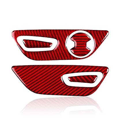 Car Seat Button Sticker Carbon Fiber Decal for Ford Mustang 2015 2016 2017 2018 2019 2020 2021 2022 2023 Accessories - color: Seat Button