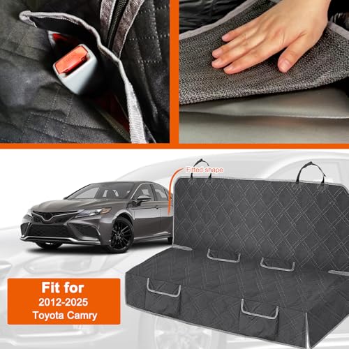 Dog Car Seat Cover Compatible with Toyota Camry 2012-2025, Waterproof Pet Bench Seat Cover for Back Seat, 600D Heavy Duty Scratch Proof Nonslip Truck Seat Covers for Dogs - size: 2012-2025 Camry