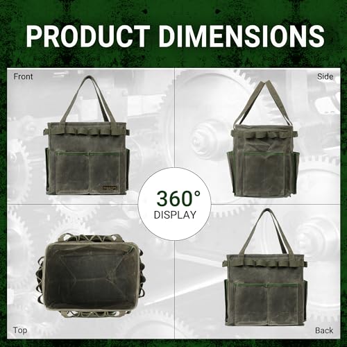 Space-saving Rectangular Car Trunk Organizer - Self-Standing Portable Organizer Collapsible Down to 3 Inches, 14" x 13" x 10" | ArmyGreen - color: ArmyGreen