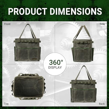 Space-saving Rectangular Car Trunk Organizer - Self-Standing Portable Organizer Collapsible Down to 3 Inches, 14" x 13" x 10" | ArmyGreen - color: ArmyGreen