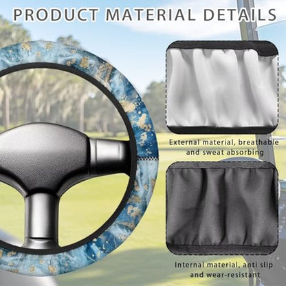 Blue Marble Golf Cart Steering Wheel Covers Steering Wheel Cover Protector Car Accessories Steering Wheel Cover Anti-Slip Sweatproof Auto Steering Wheel Comfortable - color: Blue Marble