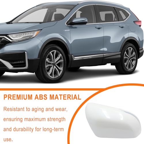 Left Driver Side Replacement Mirror Cover Compatible with 2017-2022 Honda CR-V CRV,2016-2022 Honda HRV HR-V Exterior Door Side Rearview Mirror Cap Cover With Turn Signal Light Pearl （White） - size: Left White