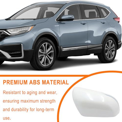 Right Passenger Side Replacement Mirror Cover Compatible with 2017-2022 Honda CR-V CRV,2016-2022 Honda HRV HR-V Side Rearview Mirror Cap Cover With Turn Signal Light Pearl （White） - size: Right White