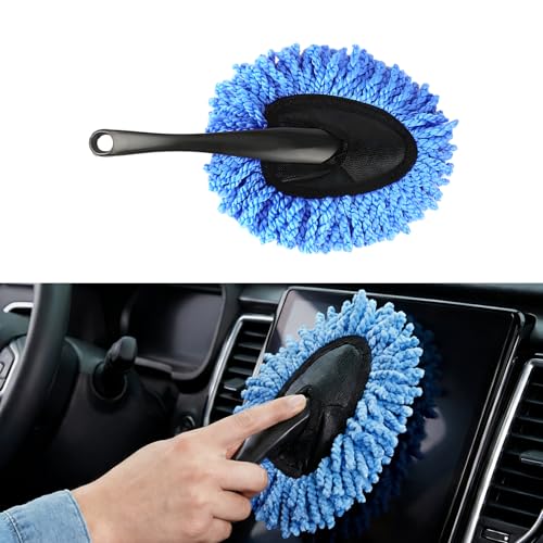 Car Dash Duster Brush, Soft Microfiber Multi-Functional Auto Dash Dust Cleaning Brush, Scratch Free Dusting Tool for Cleaning Vehicle Home Kitchen Computer, Car Accessories (Blue) - color: Blue