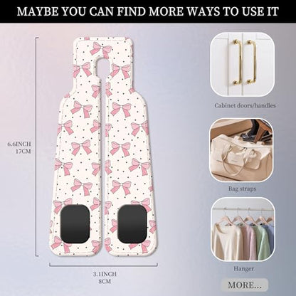 PU Leather Car Seat Hook, Storage Headrest Hanger, Cute Car Backseat Organizer, Car Hooks For Purses and Bags Pink Bow Pattern - color: Pink Bow Pattern