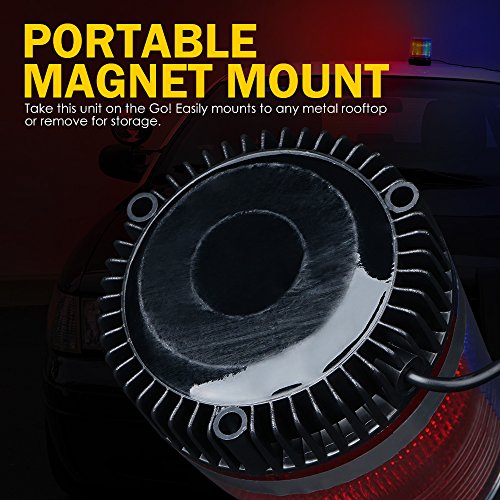Xprite Red&Blue LED Beacon Light w/Magnetic Base，Safety Warning Police Flashing Lights for Law Enforcement Vehicles Forklift Patrol Security Trucks Cruiser UTV ATV Snowplow Volunteer - color: Red Blue