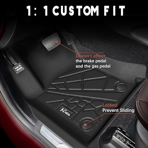 KARPAL Floor Mats for Dodge Durango 2016-2026 / Jeep Grand Cherokee 2016-2021, All Weather TPE Custom Fit Floor Liners Car Mats Accessories, Front & 2nd Row - style: 2016-2021 | For Jeep Grand Cherokee WK & Dodge Durango | 1st & 2nd Row