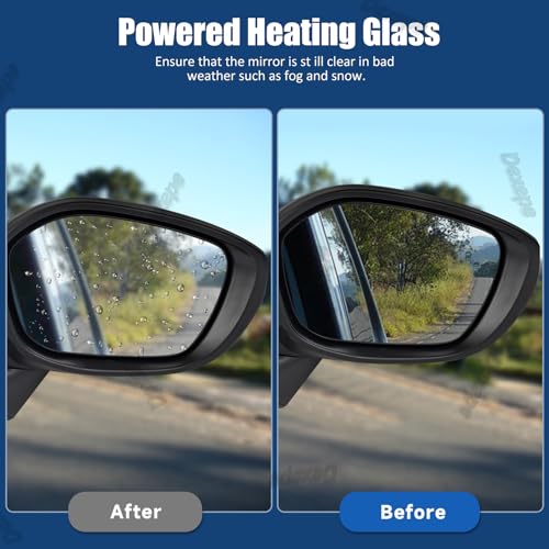 Passenger Side Mirror Assembly Compatible with Honda Civic 2022-2025 Heated with Blind Spot Monitor, Power Adjustable Glass Replace 76208T20A21 HO1321351 (7Pin Right) - style: 7pin Right