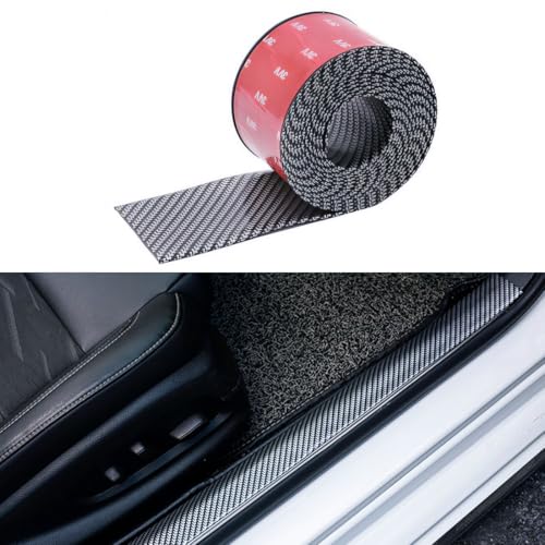 Car Door Sill Protector,2 in x 118 in Anti-Scratch Car Door Edge Guards,Automotive Anti-Collision Strip for Doors Edge,Front and Rear Bumper - color: Carbon Fibre black