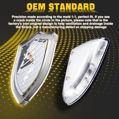 WEILEITE LED Side Mirror Light Turn Signal Bulb Puddle Lamp Lens Cover Fit Dodge Ram 1500 2009-2011 2012 2013 2014 2015 2016 2017 2018 Ram 2500 2010-2018 Left Driver Replaces 68064949AA 68232479AA - size: Left
