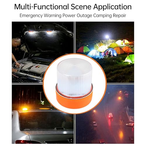 Magnetic Wireless Warning Light Portable Flashing Emergency Safety Warning Light for Trucks Vehicles Car IP67 Water Proof (Yellow White) - color: Yellow White