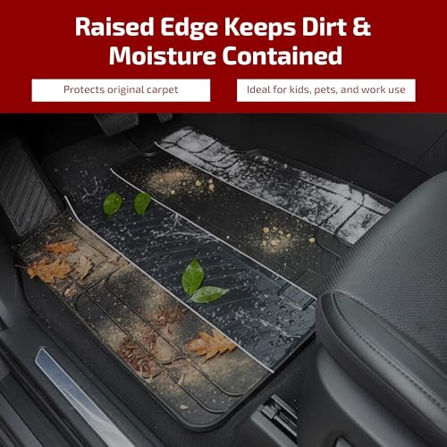 Gledring USA Universal Floor Mats for Cars, Trucks, & SUVs - Trim-to-Fit All Weather Rubber Car Floor Mat - Full Set Front & Rear Car Mats with Non-Slip Grip - Easy to Clean (4-Pieces)