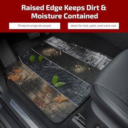 Gledring USA Universal Floor Mats for Cars, Trucks, & SUVs - Trim-to-Fit All Weather Rubber Car Floor Mat - Full Set Front & Rear Car Mats with Non-Slip Grip - Easy to Clean (4-Pieces)