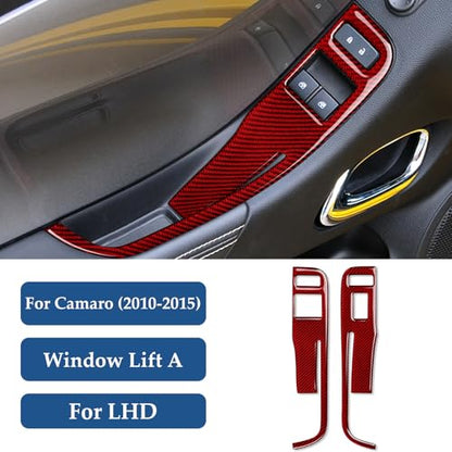 Car Window Lift Switch Sticker Carbon Fiber Decal Interior Trim for Chevrolet Camaro 2010 2011 2012 2013 2014 2015 Accessories - color: Window Lift Switch a