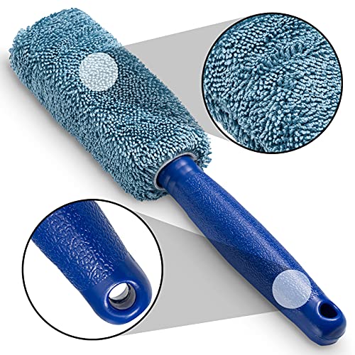 Wheel Brush, Microfiber Metal Free Wheel & Rim Brush Cleaner Brush for Wheel and Rim Detailing, No Scratching