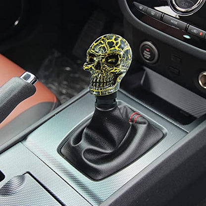 Skull Gear Speed Shift Stick Head Fit Most Cars - color: Black Pattern