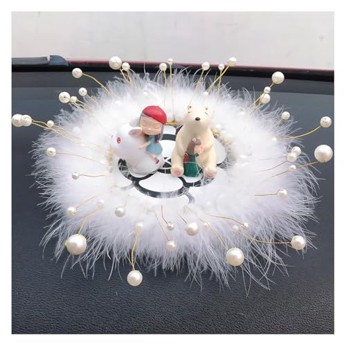 Camellia Car Dashboard Anti-Slip Mat, Pearl Feather Auto Dash Phone Hold Sticky Pad, 5.91'' Vehicle Strong Gripping Mat for Keychains, Sun Glasses and Electronic Devices (Round) - color: Round