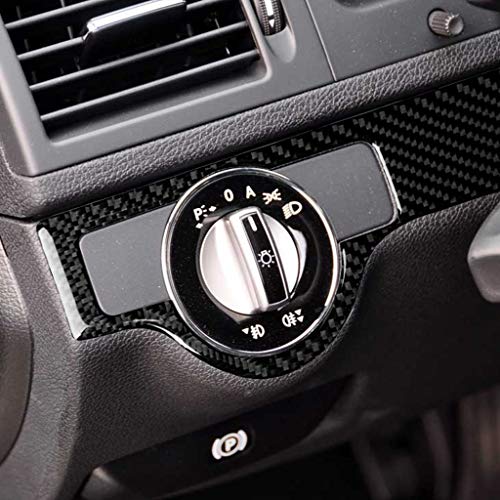 NVCNX Carbon Fiber Compatible with Mercedes-Benz C-Class W204 C250 C300 C350 C63 AMG 2008-2015 Coupe Sedan Accessories Car Dash Headlight Switch Panel Cover Interior Trim Sticker Decal 1PC - color: Dash Headlight Switch Panel Trim