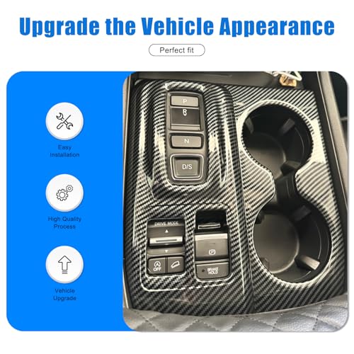 Gear Shift Panel Cover Trim Compatible with Honda Pilot 2023-2025/ Honda Passport 2026 Accessories, ABS Center Consoles Cup Holder Panel Cover Protector, 1PCS (Carbon Fiber Pattern) - color: Gear Shift Panel Cover