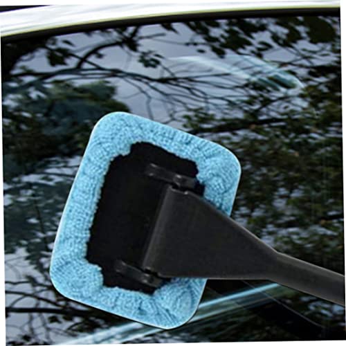 Inside Window Cleaning Tool Windshield Cleaner Car Inside Window Glass Cleaning Tool with Handle 2PCS Blue