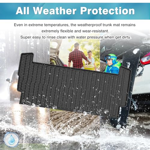 Mixsuper Cargo Liner for Rivian R1S 2022-2024 2025, All Weather Trunk Mat for R1S Accessories Anti-Slip Trunk Liner Rear Cargo Mat Black - size: Fit for Rivian R1S | 2022-2025