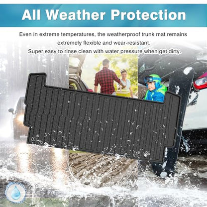 Mixsuper Cargo Liner for Rivian R1S 2022-2024 2025, All Weather Trunk Mat for R1S Accessories Anti-Slip Trunk Liner Rear Cargo Mat Black - size: Fit for Rivian R1S | 2022-2025