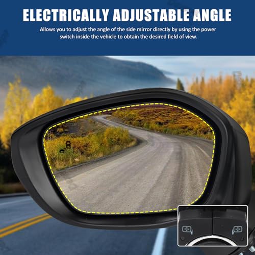 Driver Side Mirror Assembly Compatible with Honda Civic 2022-2025 Non-heated Power Adjustable Glass Manual Folding Replace 76258T20A01 HO1320350 Black (3Pin Left) - style: 3pin Left