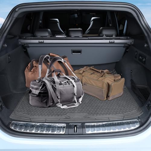 CAR PASS Gray Rubber Car Floor Mats & Cargo Liners, Durable Anti-Slip 3D Rhombus Waterproof Automotive Pad Trim Fit Liner All-Weather Trunk Mats Full Set Universal Fit Auto Van Sedan SUV Truck Gray - color: Gray With Cargo Liners