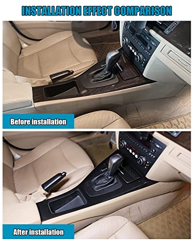 Carbon Fiber Style Center Console Gear Shift Panel Trim – Auto Accessory for BMW 3 Series E90 E92 (2005-2012)