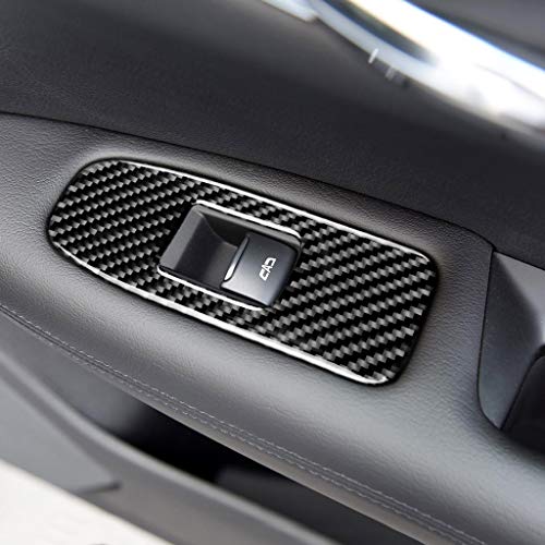 NVCNX Carbon Fiber Compatible with Cadillac XT6 2020-2025 / XT5 2017-2025 2018 2019 2020 2021 2022 2023 2024 Accessories Car Door Sides Window Lift Switch Button Panel Cover Interior Trim - color: Window Lift Switch Button Panel