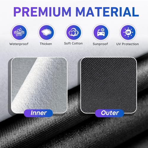 Half Car Cover SUV for Snow, Heavy Duty Roof Cover for All Weather Use, UV, Rain, Sun, Dust Protection Fits Compact/Medium SUV - size: SUV M