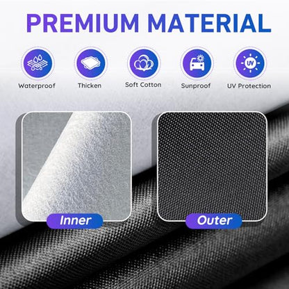 Half Car Cover SUV for Snow, Heavy Duty Roof Cover for All Weather Use, UV, Rain, Sun, Dust Protection Fits Compact/Medium SUV - size: SUV M