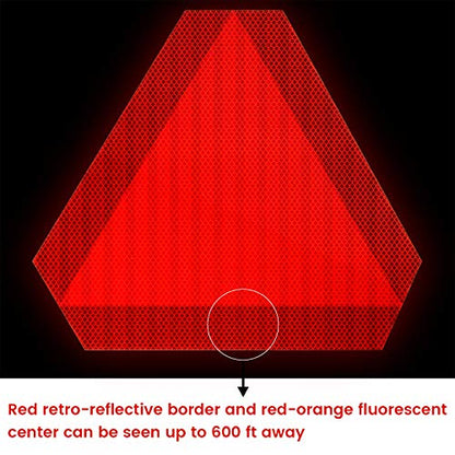 3 Pieces Slow Moving Vehicle Sign Triangle with Reflective Tape Plastic Sign Diamond Grade Reflective for Golf Cart Cars, 14 x 12 Inch(Red and Orange)
