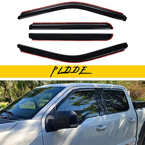 in-Channel Window Visor Rain Guards Compatible with 2015-2025 Ford F150 Crew Cab, for 2017-2025 Ford F250/F350/F450/F550 Super Duty Crew (Supercrew) Cab Wind Deflectors Vent Visors for Trucks - size: For 2015-2025 Ford F150 Crew Cab