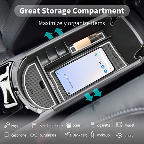 CDEFG Center Console Accessory Organizer Compatible with 2018 2019 2020 2021 2022 CHR C-HR, ABS Material Armrest Box Insert Tray (White) - color: 1Pcs White for CHR 2018-2023