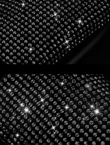 Plush Auto Gear Shift Knob Cover with Crystal Glitter Bling Rhinestones for Girls,Lady Universal Fit (Bling) (Black) - color: Black